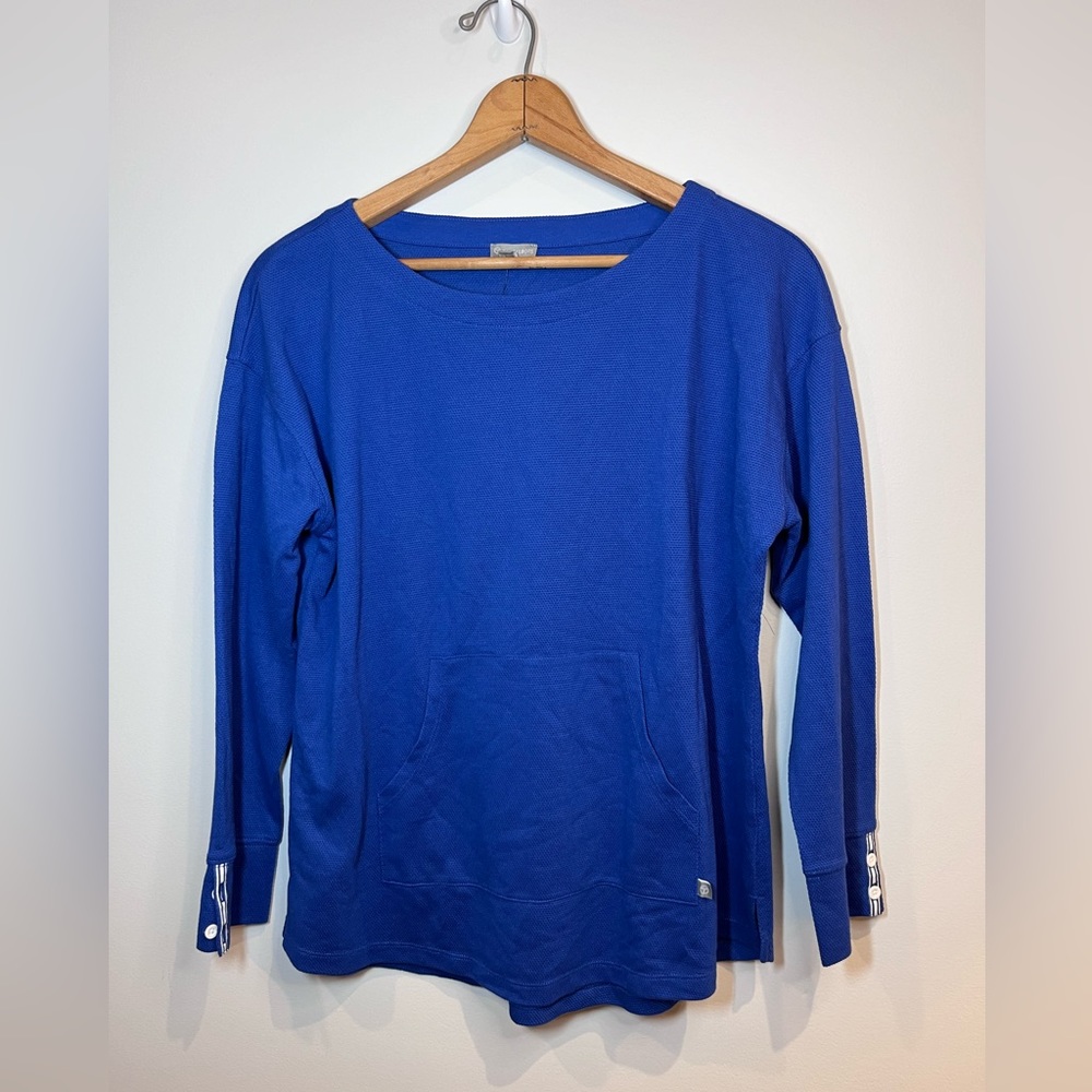 Talbots women’s petite blue long sleeve casual shirt size large petite NWT